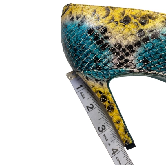 Y2K FREE LANCE Leather Multicolor Snakeskin Heels - Picture 14 of 16